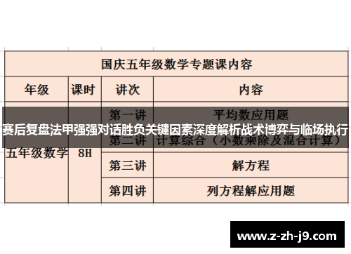 赛后复盘法甲强强对话胜负关键因素深度解析战术博弈与临场执行 赛后复盘法甲强强对话胜负关键因素深度解析战术博弈与临场执行